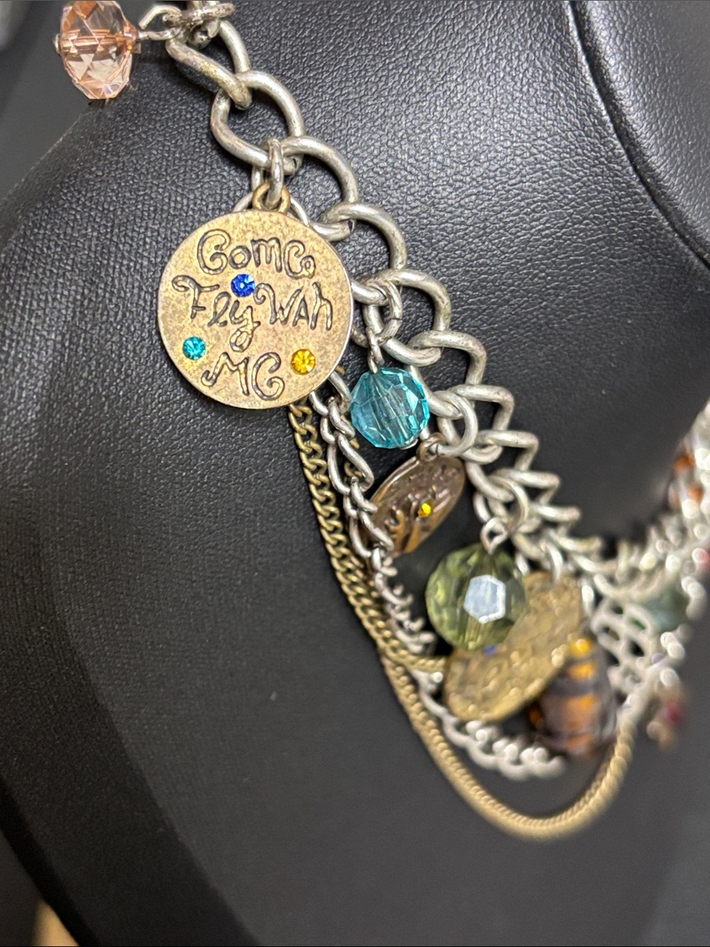 Purse Chain Charm Unique Accessory Two Tone Rare - Picture 6 of 9